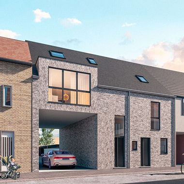 Nieuwbouwproject Charles Huysstraat in Uitkerke (Blankenberge): 8 moderne gezinswoningen met tuin en carport.