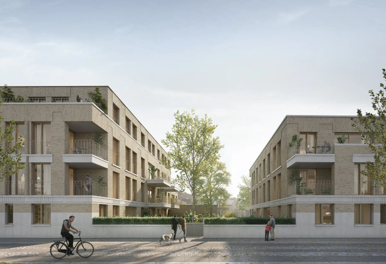 Nieuwbouwappartementen 'Charles' in de Molenstraat in Waregem: autovrij woonerf en keuze uit 1 tot 3 slaapkamers