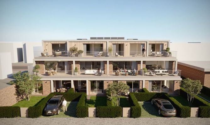 Villa Churchill Waregem: appartementen met zuidgerichte, drempelloze terrassen in het centrum