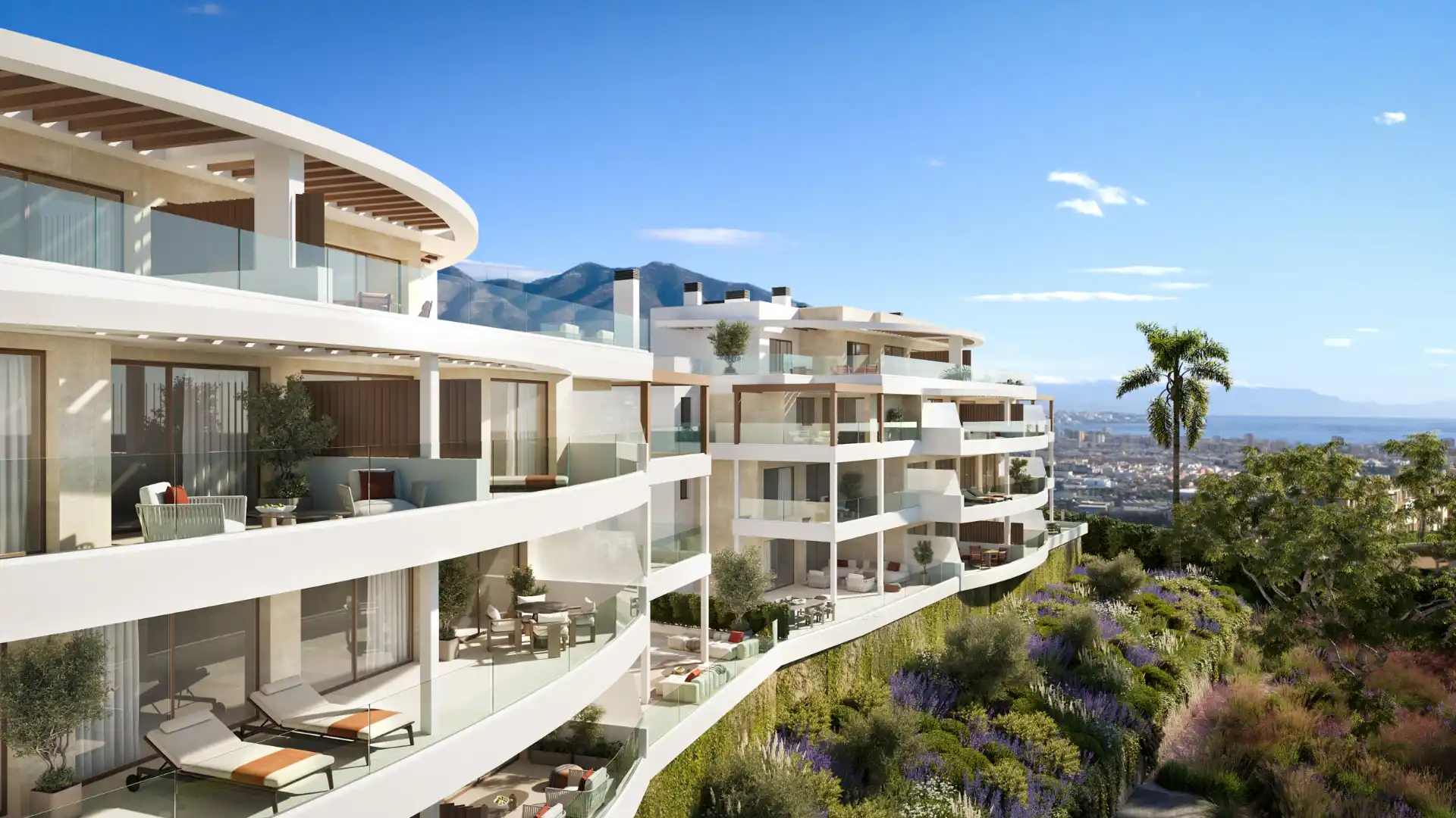 Tweede verblijf aan de Costa del Sol: 1- tot 3-slaapkamerappartementen met infinity pool, fitness, vloerverwarming en privé parking bij The Eagle in Mijas, Spanje.