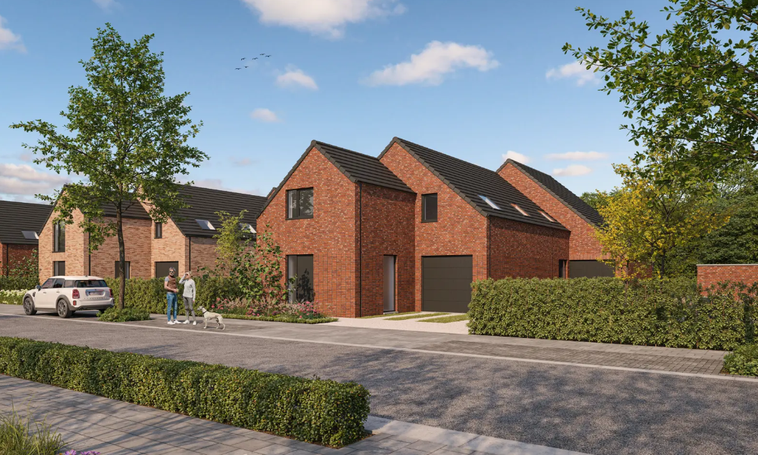 Hazelaarstraat in Izegem: ontdek 12 energiezuinige nieuwbouwwoningen met 3 tot 4 slaapkamers.