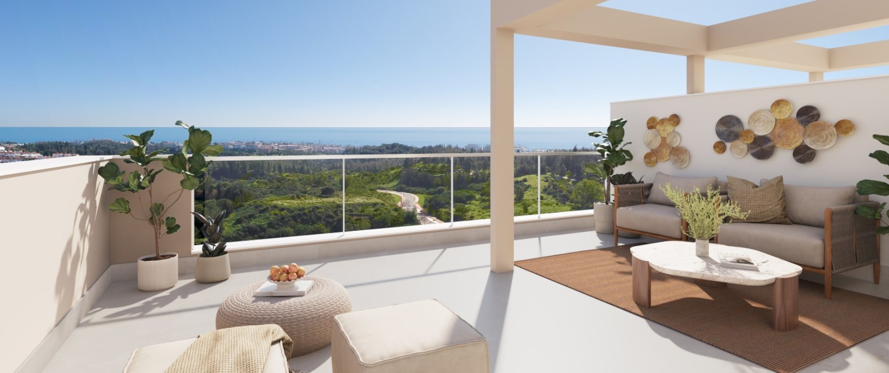 Valley Views: appartementen met ruime terrassen, tuinen en zwembadzicht aan de Costa del Sol.