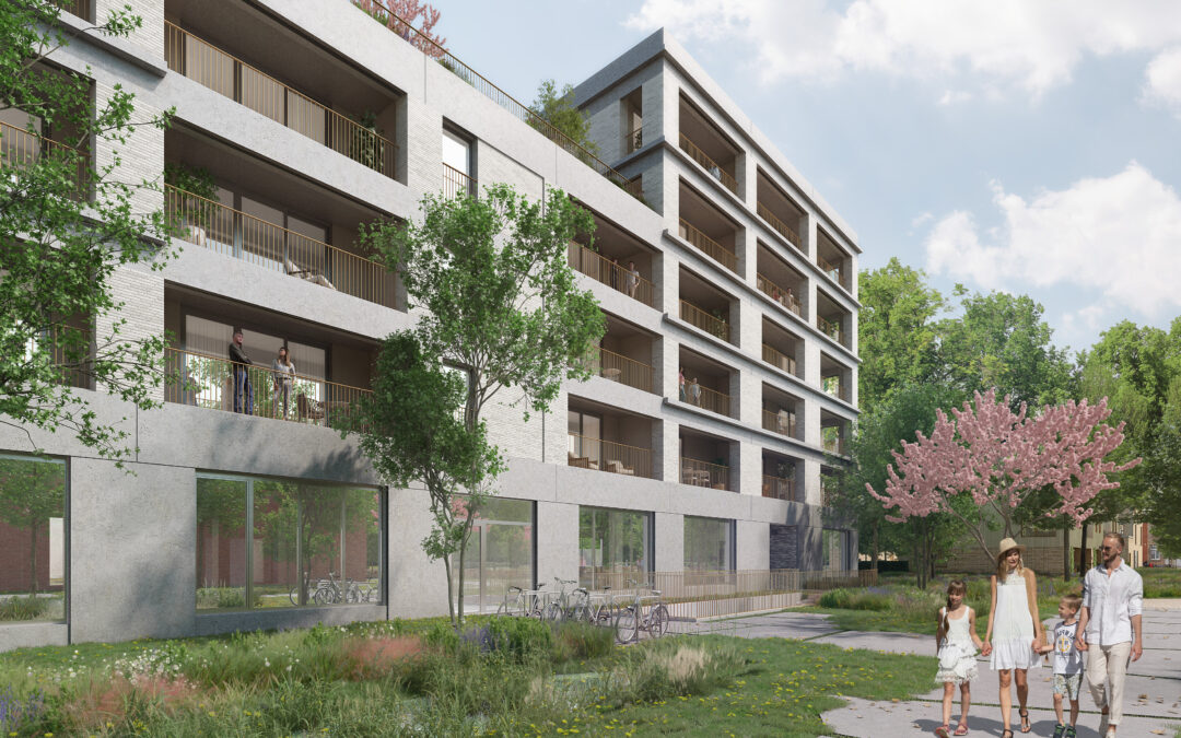 ’t Verband in Gentbrugge: ontdek de herontwikkeling van de voormalige klinieksite tot wonen én werken met buurtpark.