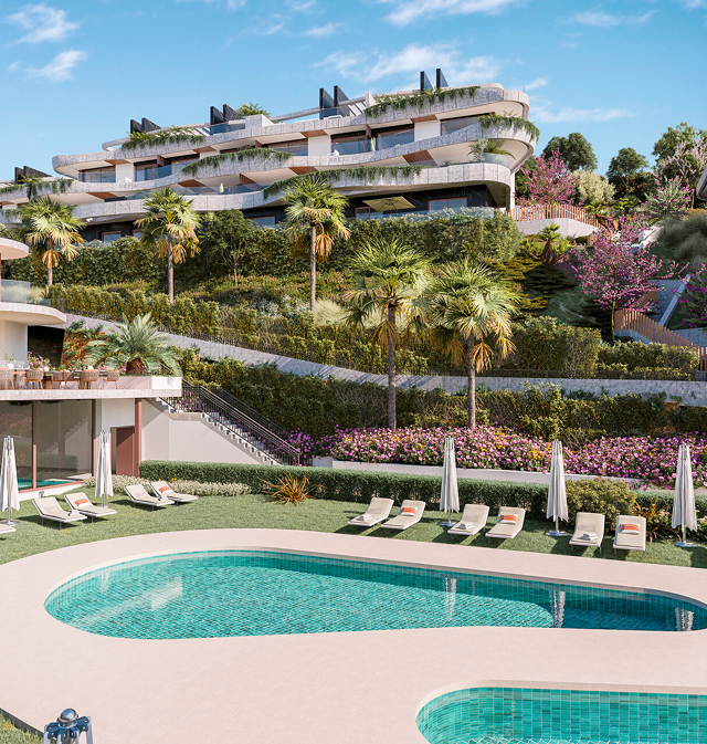 Marbella: moderne duplexappartementen met privéterrassen en uitzicht op groen, bergen of zee.